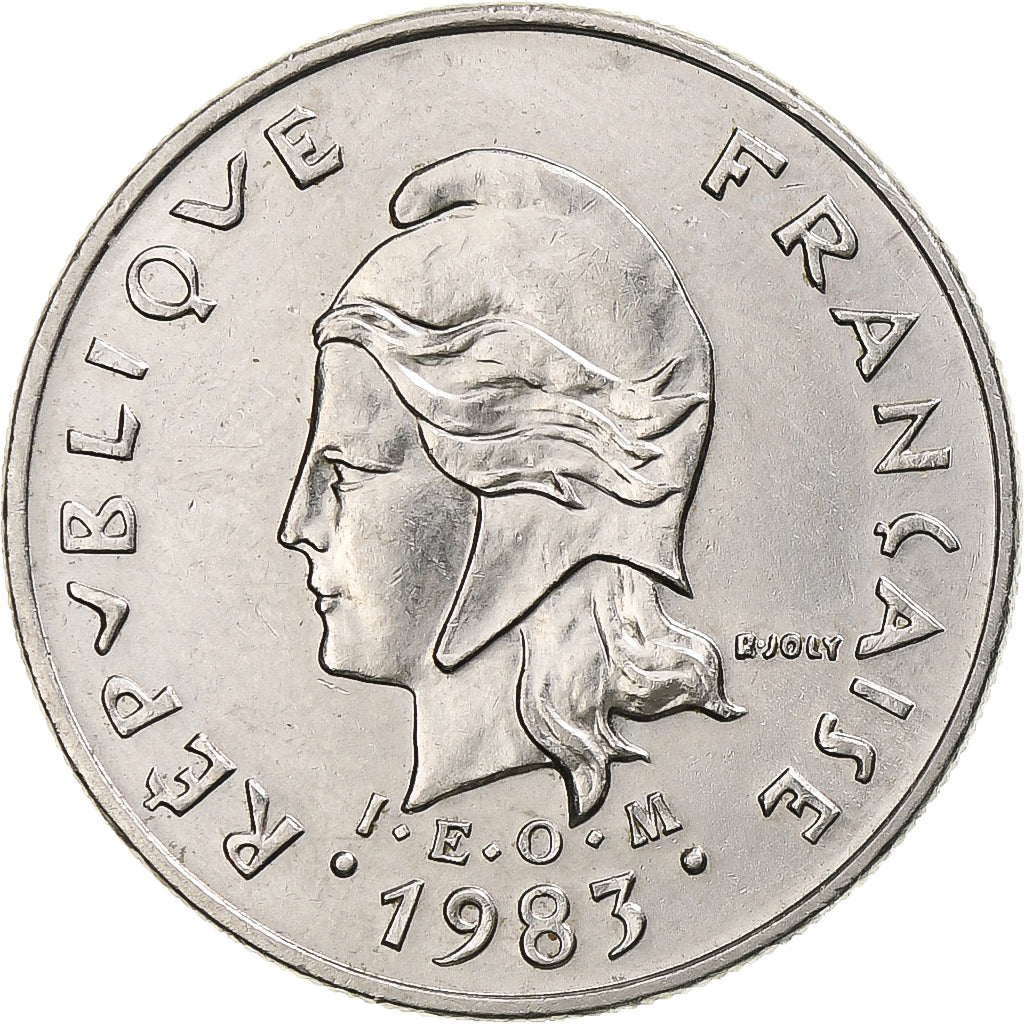 Polinezja Francuska, 10 Francs, 1983, Paris, Nikiel, AU(55-58), KM:8