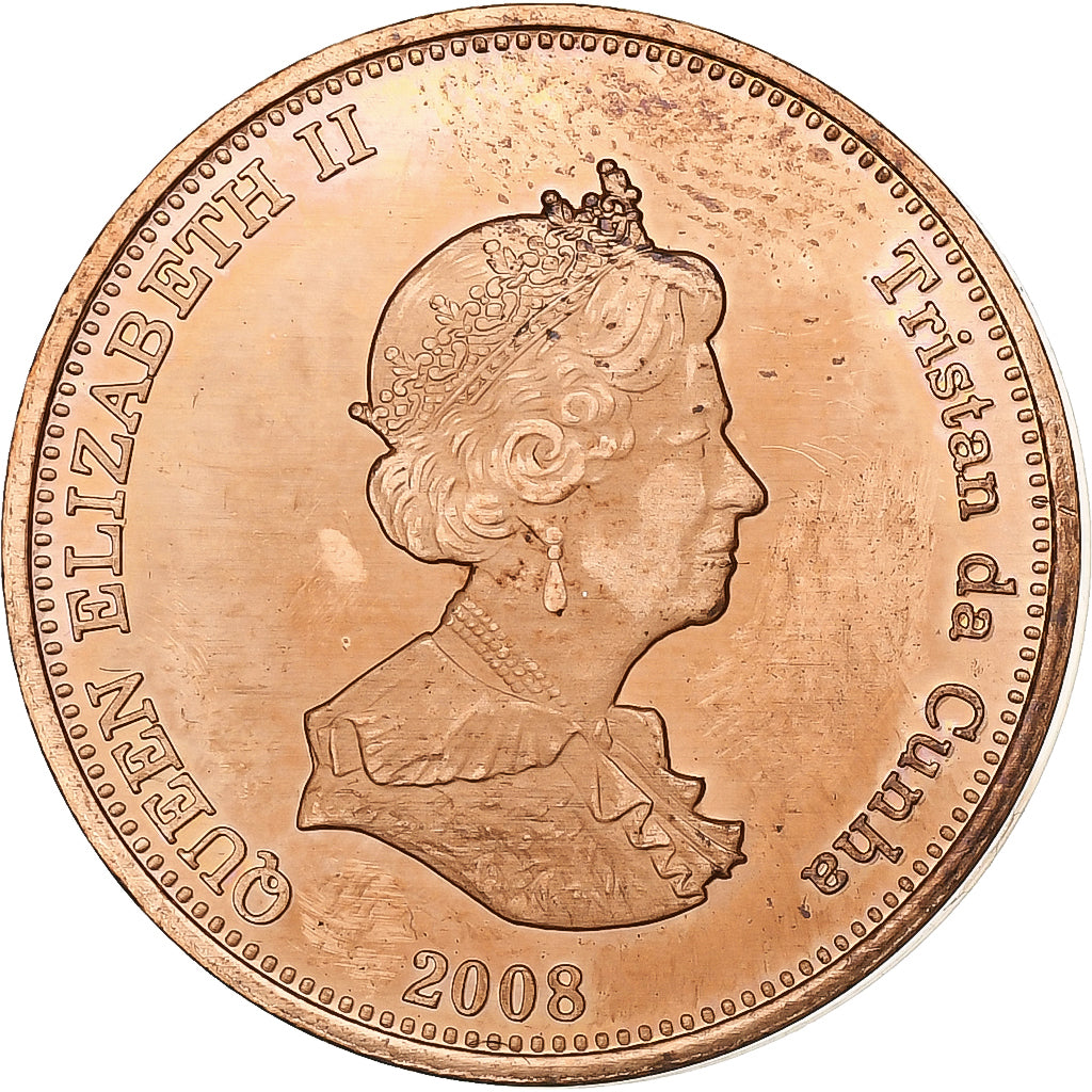 Coin, Tristan Da Cunha, Elizabeth II, 2 Pence, 2008, Franklin Mint, MS(63)