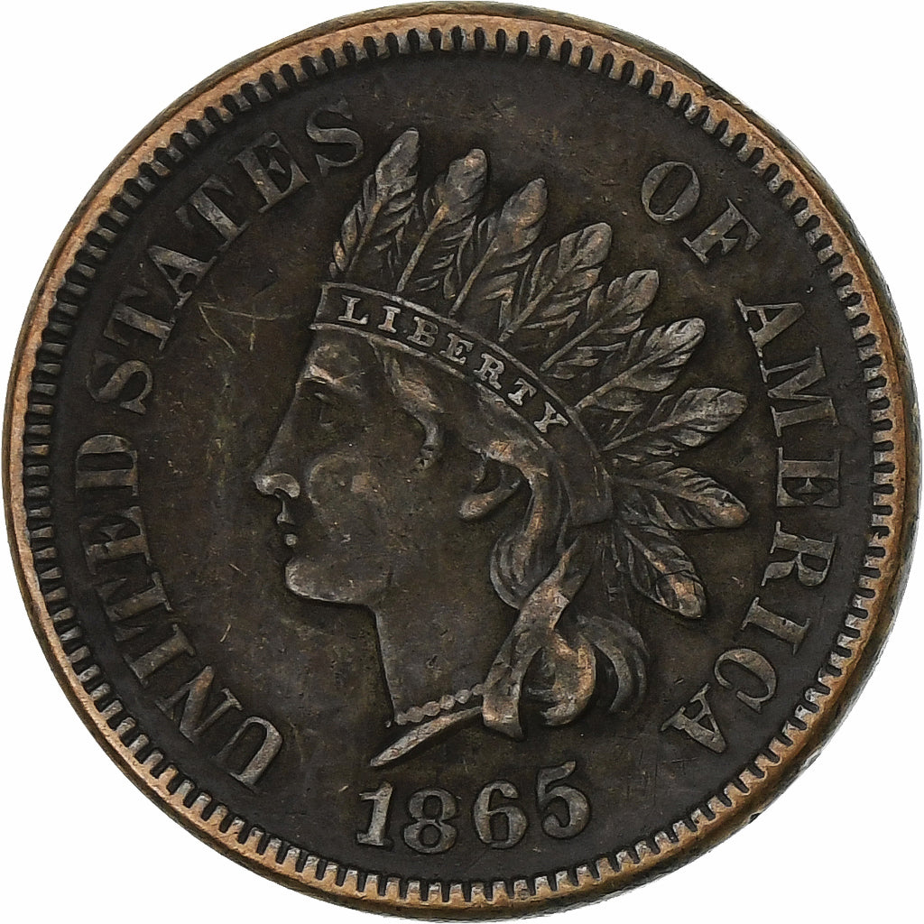 Coin, United States, Indian Head Cent, Cent, 1865, U.S. Mint, Philadelphia