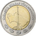 Moneta, Turkmenistan, 2 Manat, 2010, MS(63), Bimetaliczny, KM:104