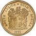 Moneda, Sudáfrica, 20 Cents, 1995, Pretoria, SC, Bronce chapado en acero