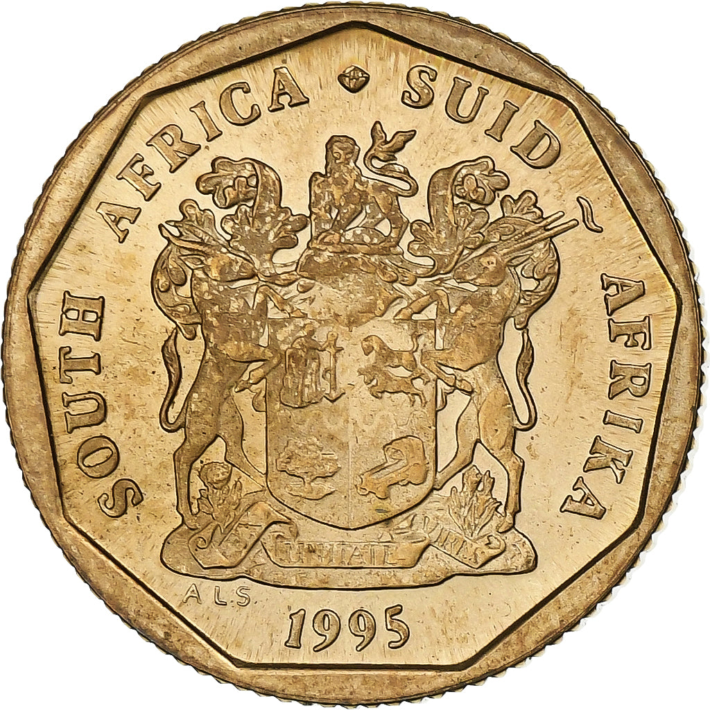 Munten, Zuid Afrika, 20 Cents, 1995, Pretoria, UNC-, Bronze Plated Steel, KM:136