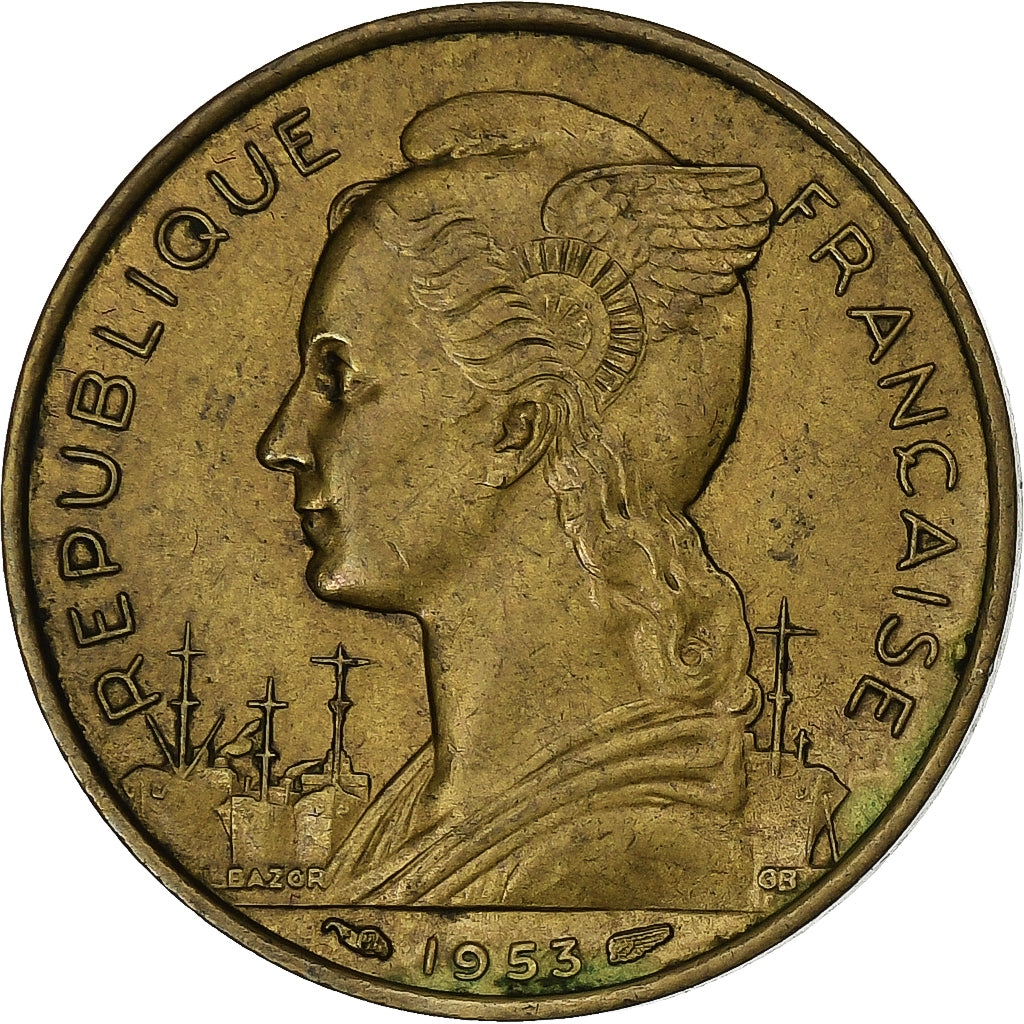 Moneta, Madagascar, 20 Francs, 1953, Paris, SPL-, Alluminio-bronzo, KM:7
