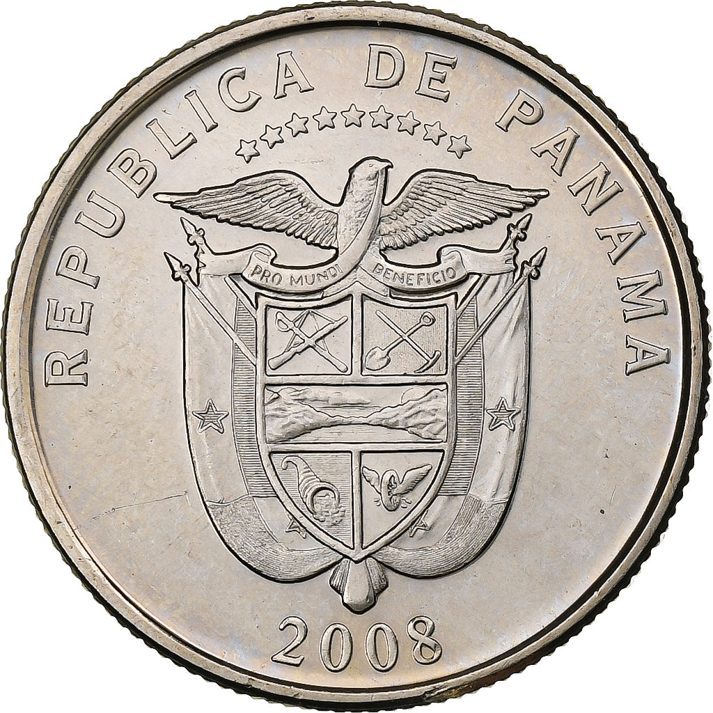 Panamá, 1/4 Balboa, 2008, Royal Canadian Mint, Cobre - níquel recubierto de