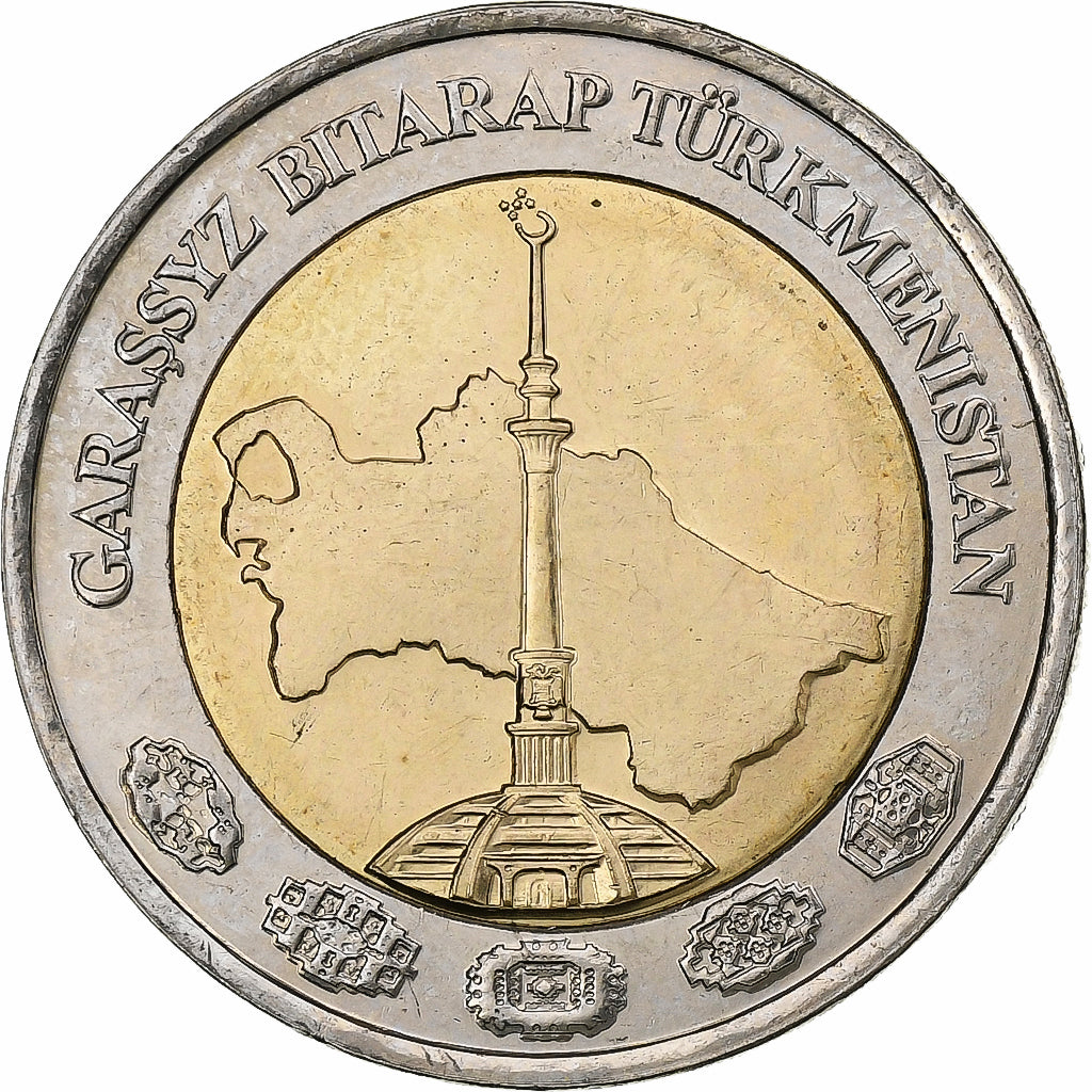 Turkmenistan, 2 Manat, 2010, Bi-Metallic, UNC, KM:104