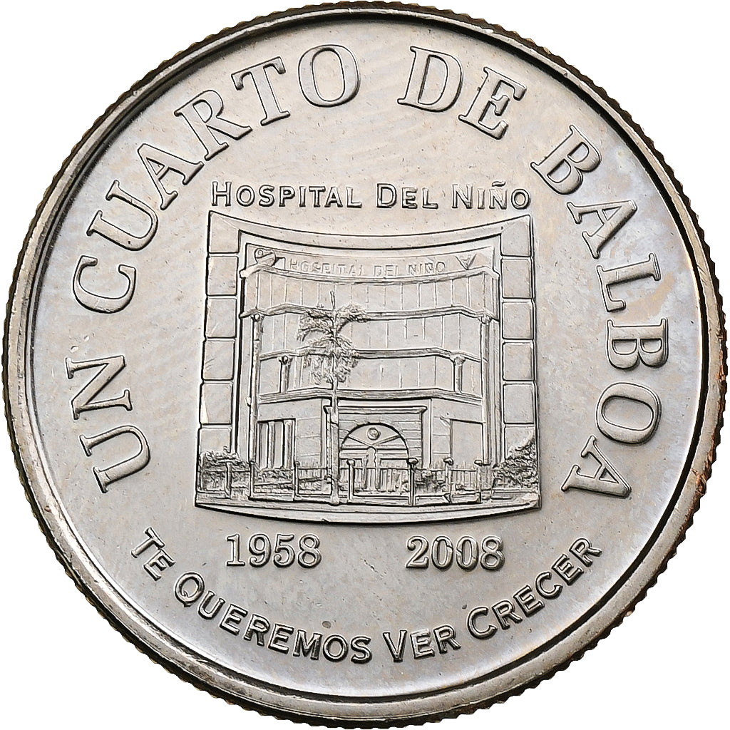 Panama, 1/4 Balboa, 2008, Royal Canadian Mint, Rame ricoperto in rame-nichel