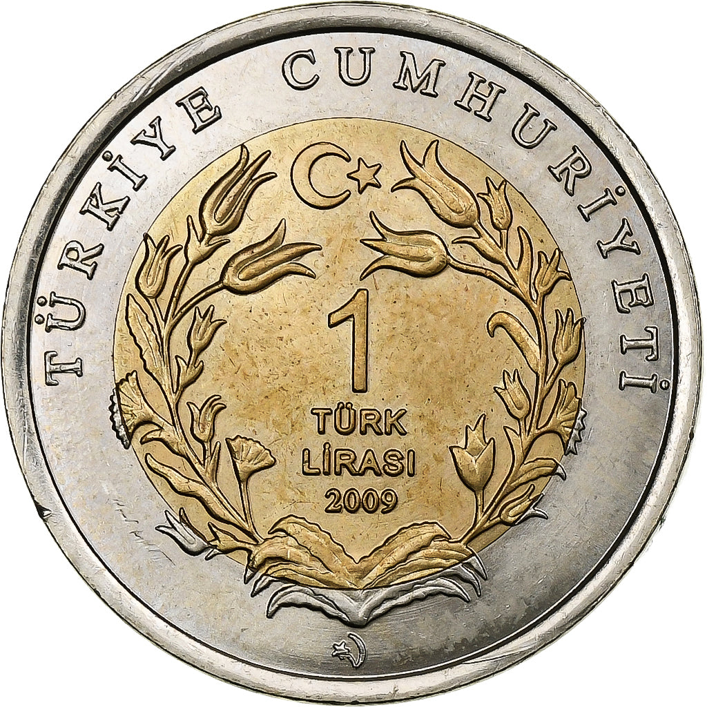 Türkei, Lira, 2009, Bi-Metallic, UNZ, KM:1244