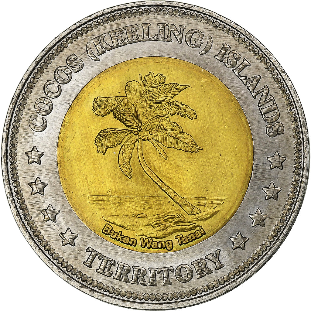 COCOS (KEELING) ISLANDS, 5 Dollars, 2004, Roger Williams , Bi-Metallic, STGL