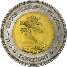 COCOS (KEELING) ISLANDS, 5 Dollars, 2004, Roger Williams , Bimetálico