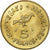 Nowe Hebrydy, 5 Francs, 1970, Paris, Mosiądz niklowy, AU(55-58), KM:6.1