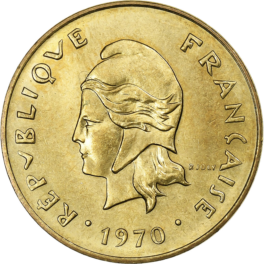 New Hebrides, 5 Francs, 1970, Paris, Nickel-brass, AU(55-58), KM:6.1