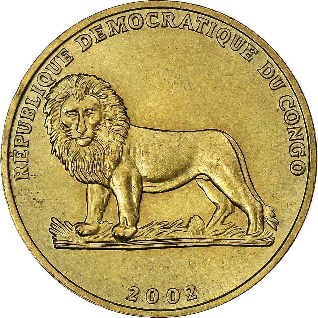KONGO, REPUBLIKA DEMOKRATYCZNA, Franc, 2002, Mosiądz, MS(65-70), KM:82