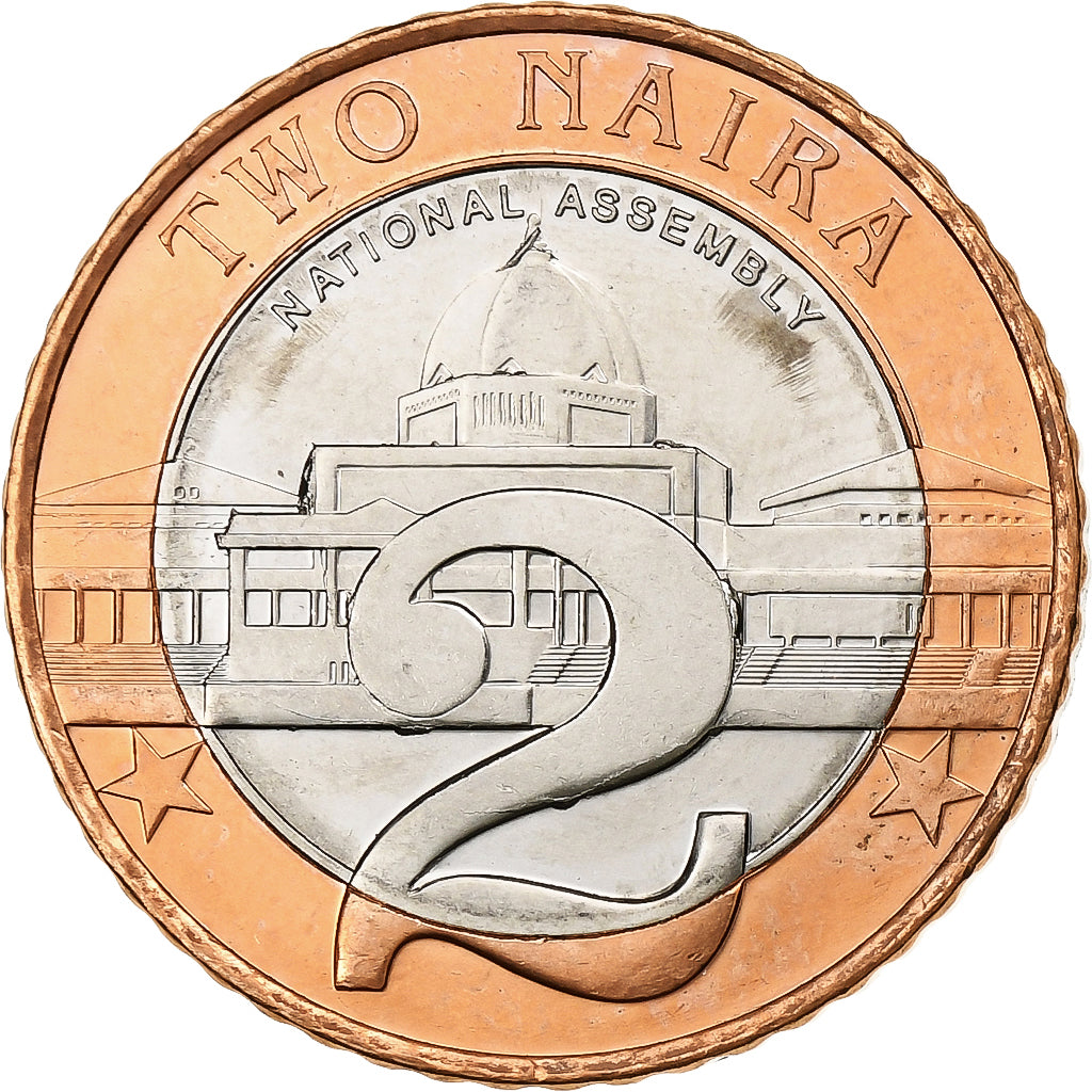 Nigeria, 2 Naira, 2006, Bimetálico, FDC, KM:19
