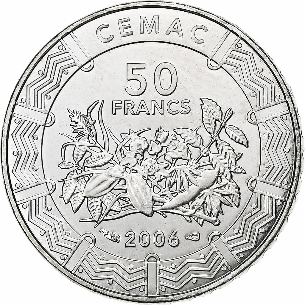 Państwa Afryki Środkowej, 50 Francs, 2006, Paris, Stal nierdzewna, MS(65-70)