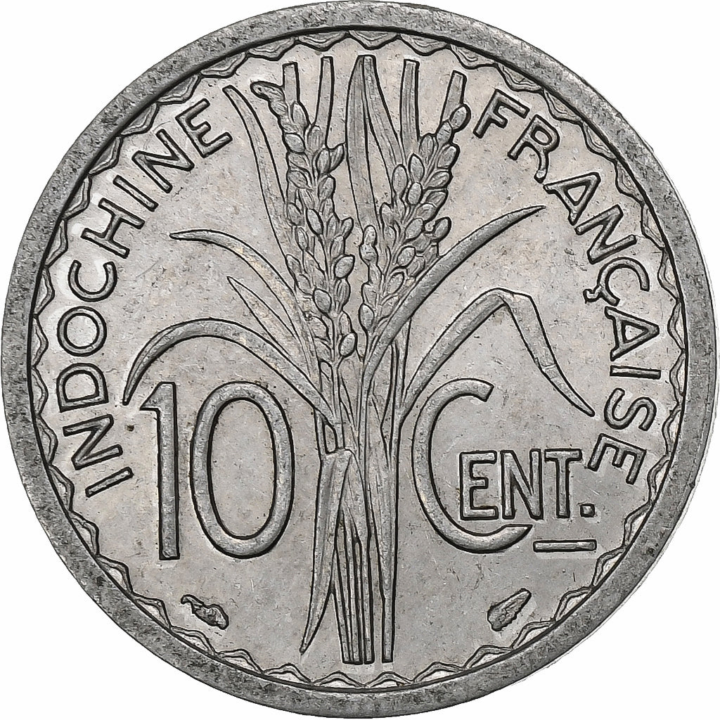INDOCHINA FRANCESA, 10 Cents, 1945, Aluminio, EBC, KM:28.2