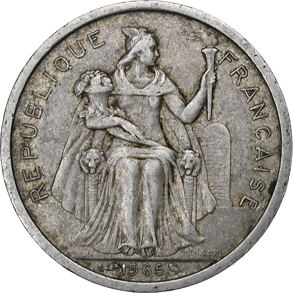 Polynésie française, 2 Francs, 1965, Aluminium, TTB, KM:3