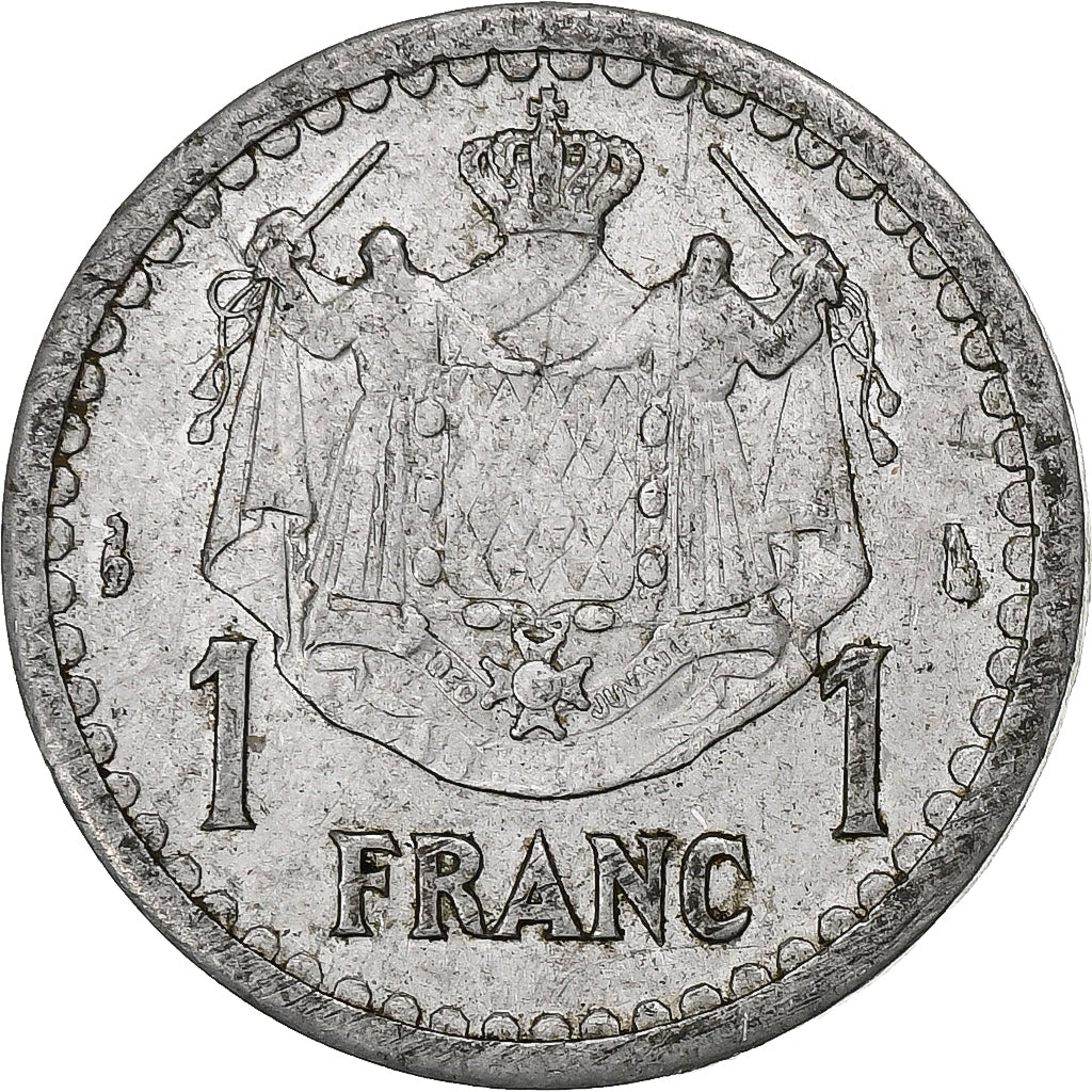 Monaco, Louis II, Franc, 1943, Aluminum, EF(40-45), KM:120