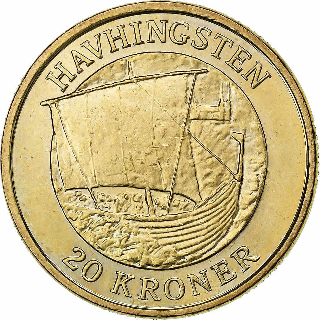 Denmark, Margrethe II, 20 Kroner, 2008, Copenhagen, Aluminum-Bronze, MS(63)