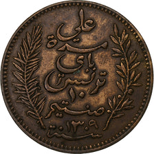 Tunisia, Ali Bey, 10 Centimes, 1892/AH1309, Paris, Bronze, EF(40-45), KM:222