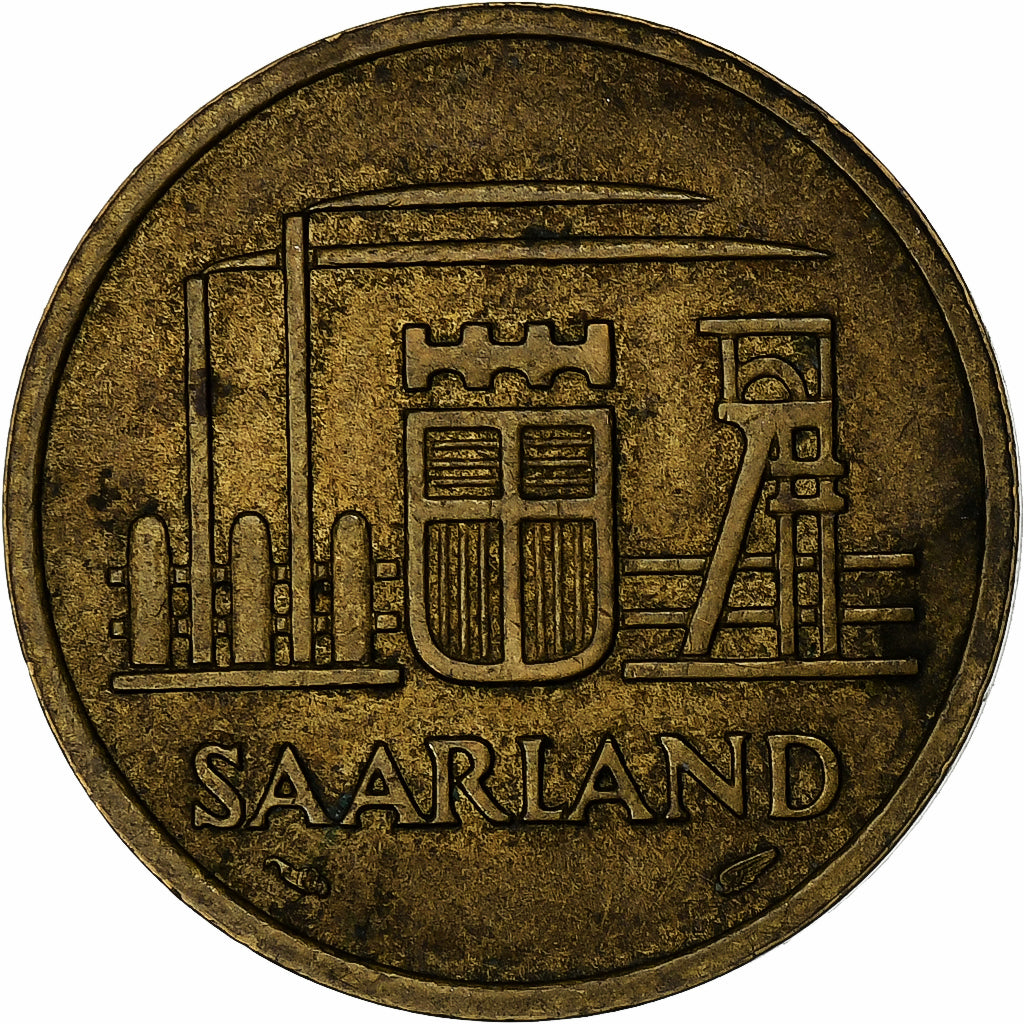 SAARLAND, 20 Franken, 1954, Paris, Aluminum-Bronze, EF(40-45), KM:2
