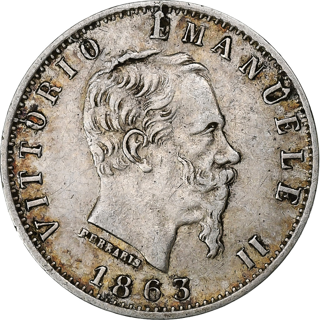 Italie, Vittorio Emanuele II, 20 Centesimi, 1863, Milan, Argent, TTB, KM:13.1