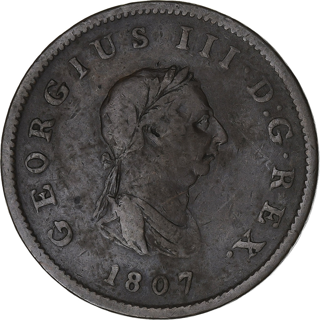 Gran Bretagna, George III, Penny, 1807, Bronzo, BB, KM:7