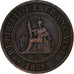 FRENCH INDO-CHINA, Cent, 1888, Paris, Bronze, EF(40-45), KM:1