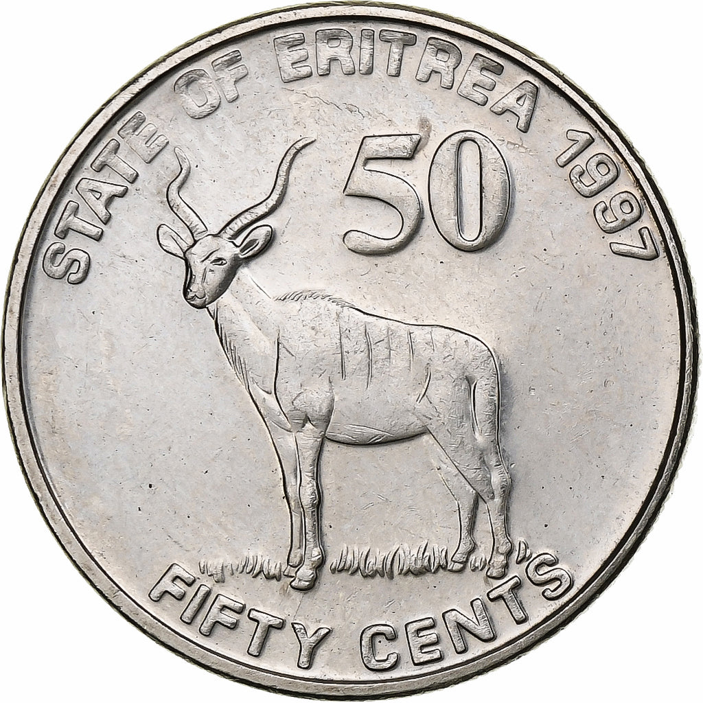Érythrée, 50 Cents, 1997, Nickel Clad Steel, FDC, KM:47
