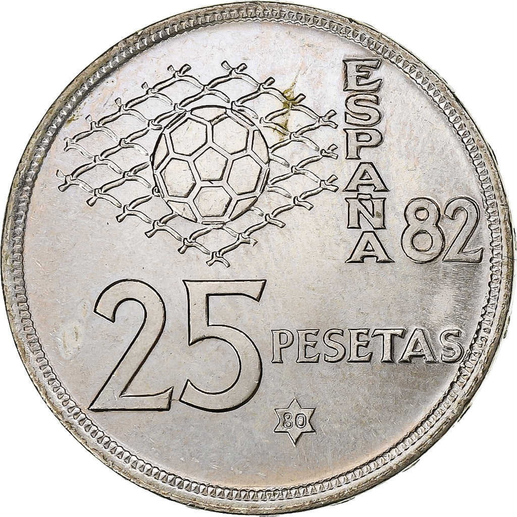 Spagna, Juan Carlos I, 25 Pesetas, 1980, Rame-nichel, FDC, KM:818