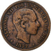 Spagna, Alfonso XII, 5 Centimos, 1877, Barcelone, Bronzo, MB+, KM:674