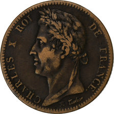 Französische Kolonien, Charles X, 10 Centimes, 1828, Paris, Bronze, S+, KM:11.1