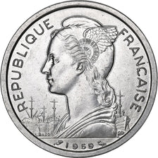 French Somaliland, 2 Francs, 1959, Paris, Aluminum, MS(65-70), KM:9