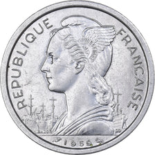 French Somaliland, 2 Francs, 1959, Paris, Aluminum, MS(65-70), KM:9
