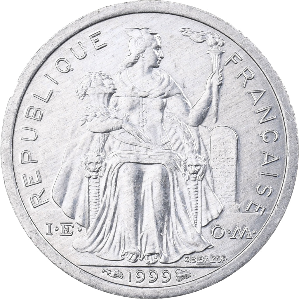Polinesia francesa, Franc, 1999, Paris, Aluminio, EBC, KM:11