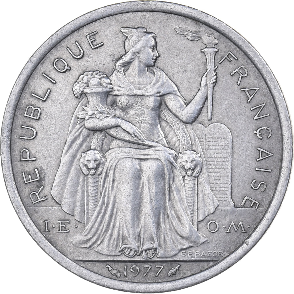 Nuova Caledonia, 2 Francs, 1977, Paris, Alluminio, BB+, KM:14