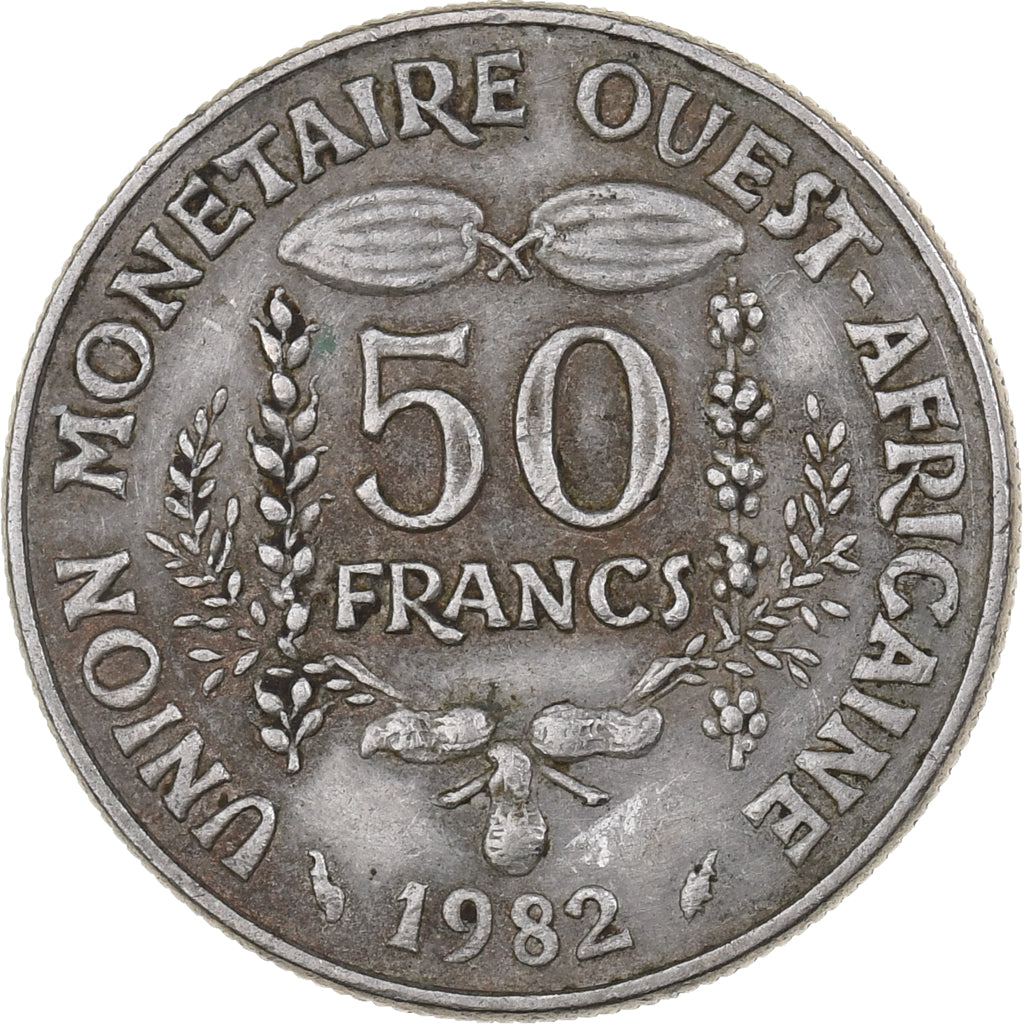 West African States, 50 Francs, 1982, Paris, Kupfer-Nickel, SS, KM:6