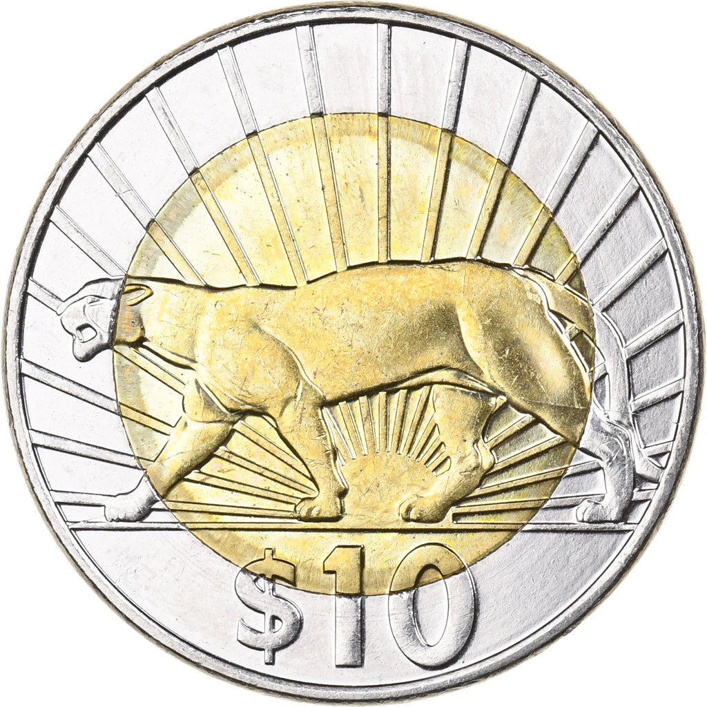 Urugwaj, 10 Pesos Uruguayos, 2011, Bimetaliczny, MS(63), KM:134