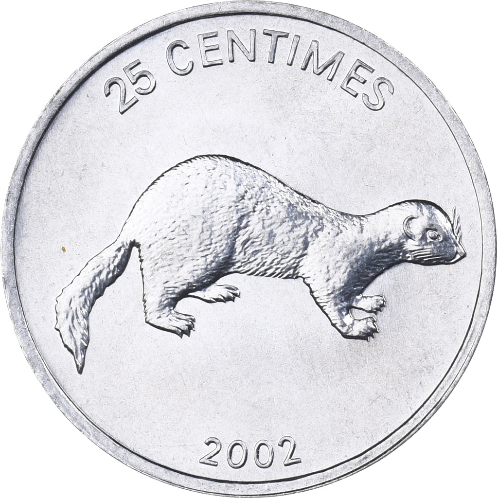 CONGO, REPUBBLICA DEMOCRATICA DEL, 25 Centimes, 2002, Alluminio, FDC, KM:76