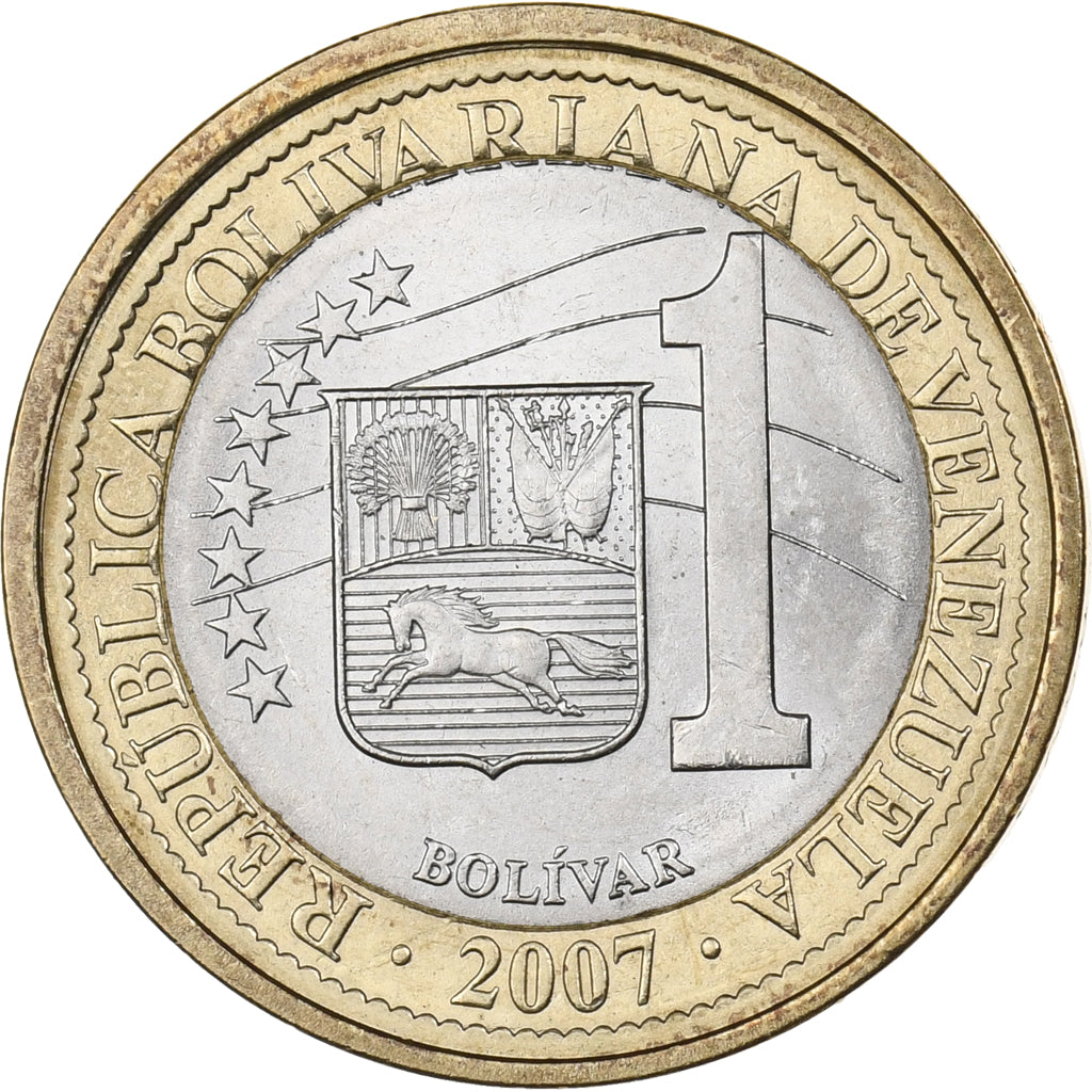 Venezuela, Bolivar, 2007, Maracay, Bimetálico, FDC, KM:93