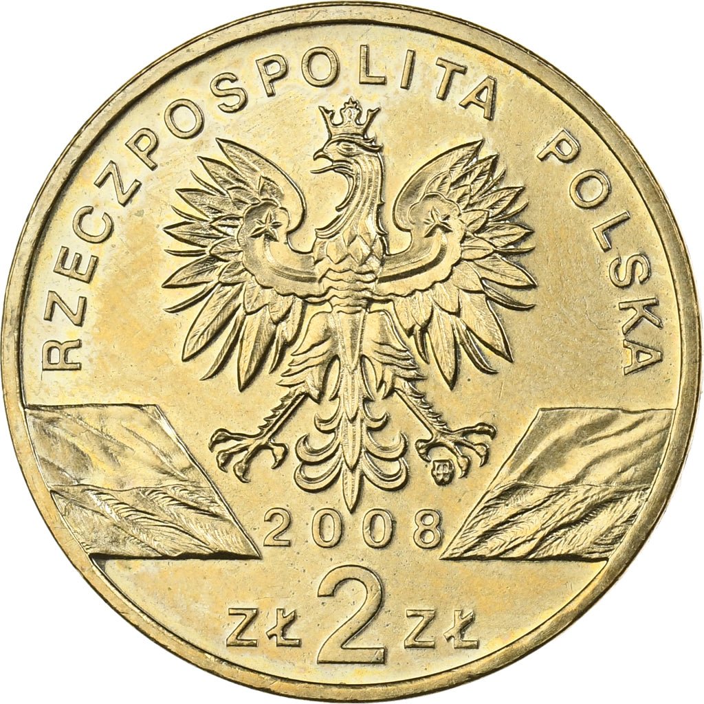 Polen, 2 Zlote, 2008, Warsaw, Messing, UNZ, KM:627