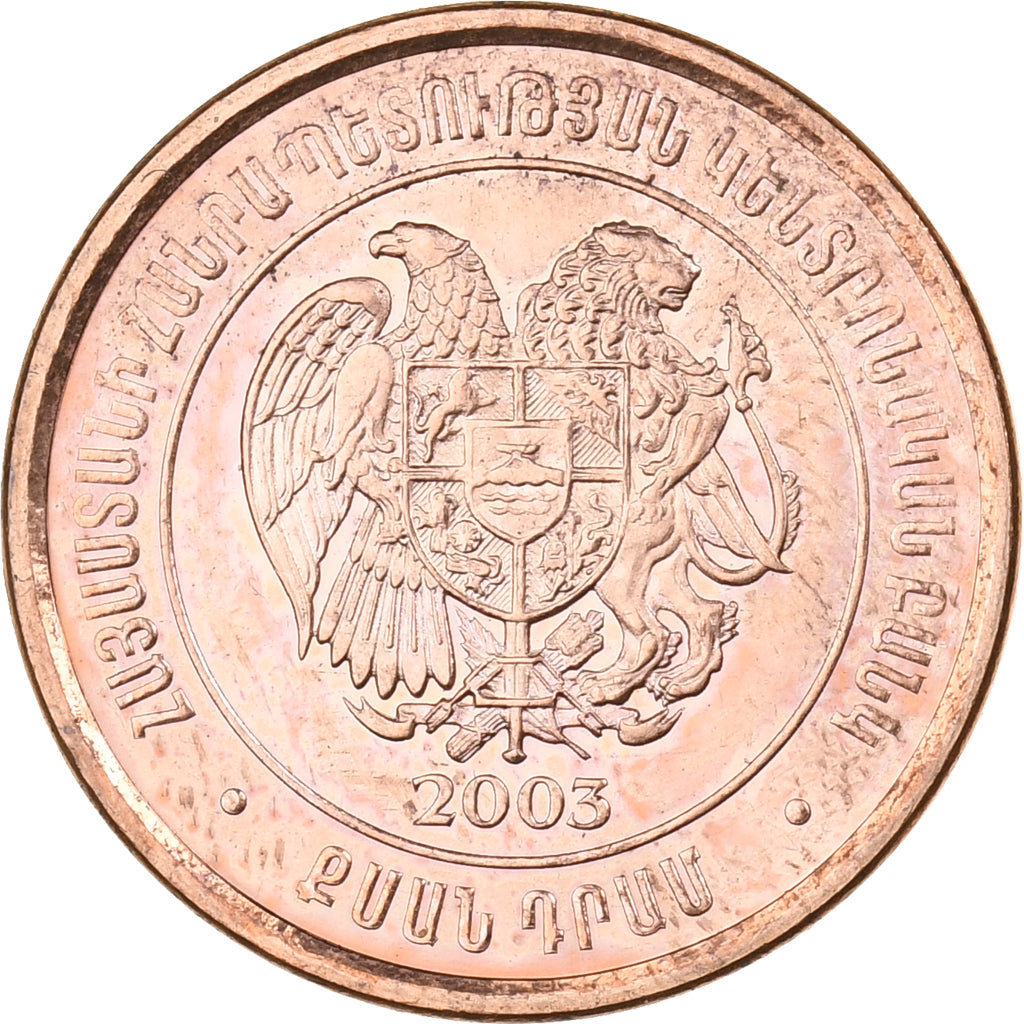 Armenia, 20 Dram, 2003, Miedź platerowana stalą, MS(65-70), KM:93
