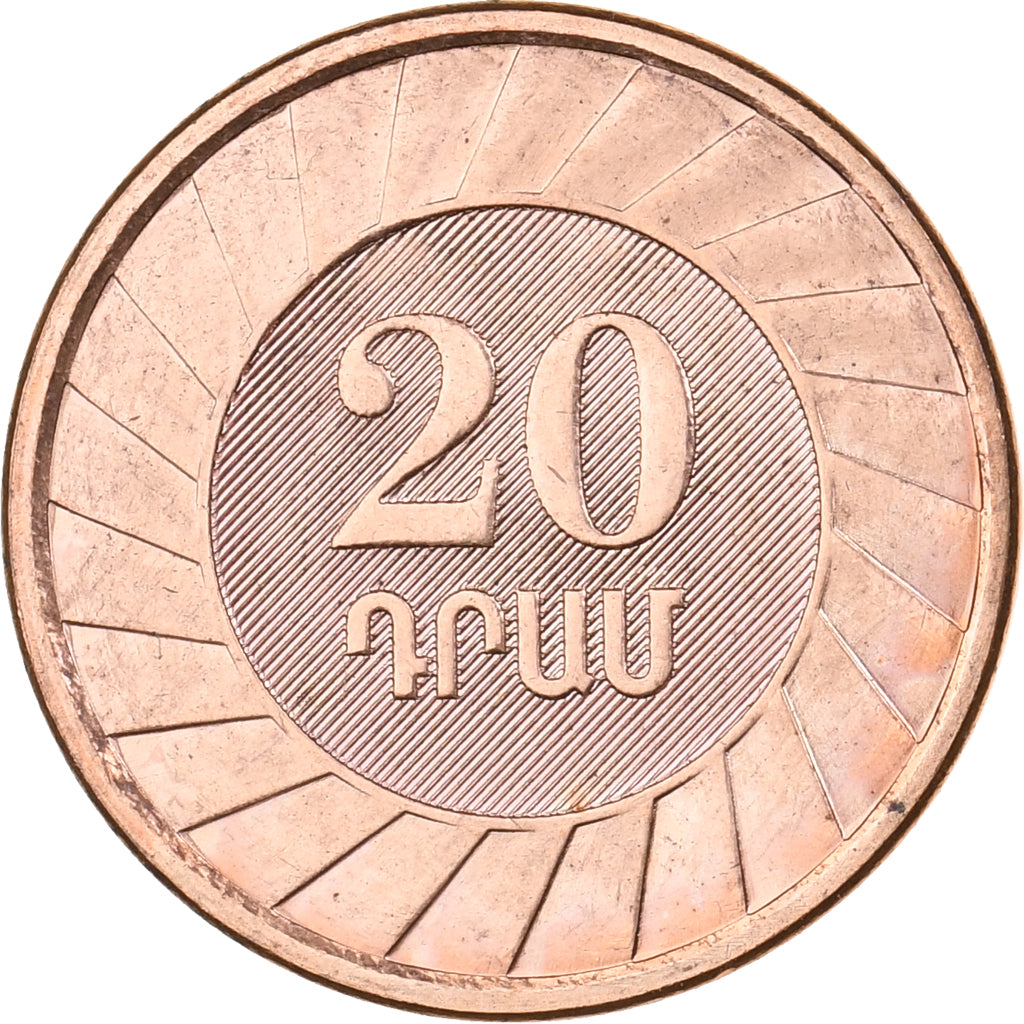 Armenia, 20 Dram, 2003, Miedź platerowana stalą, MS(65-70), KM:93