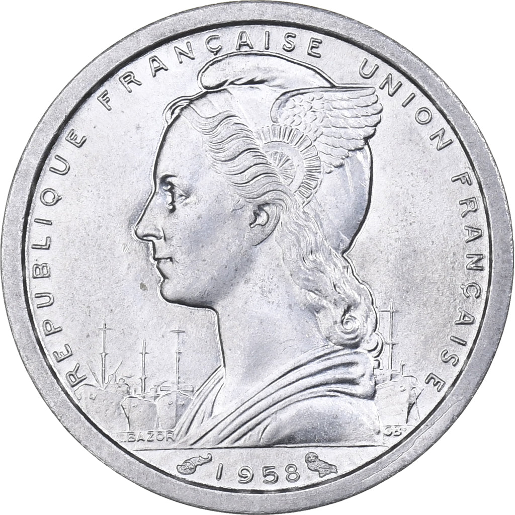 Madagascar, Franc, 1958, Paris, Aluminium, MS(65-70), KM:3