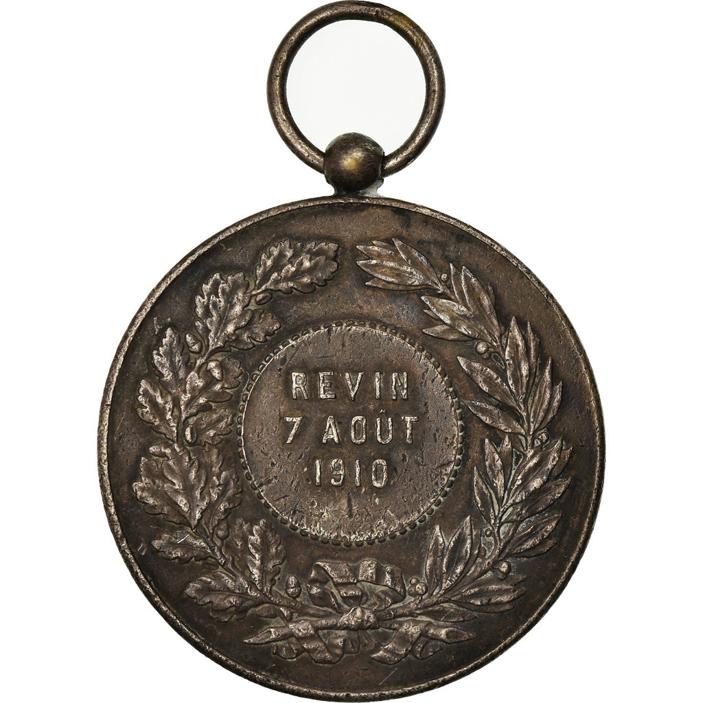 France, Medal, Pêche, Revin, Ardennes, 1910, Desaide, VF(30-35), Silvered