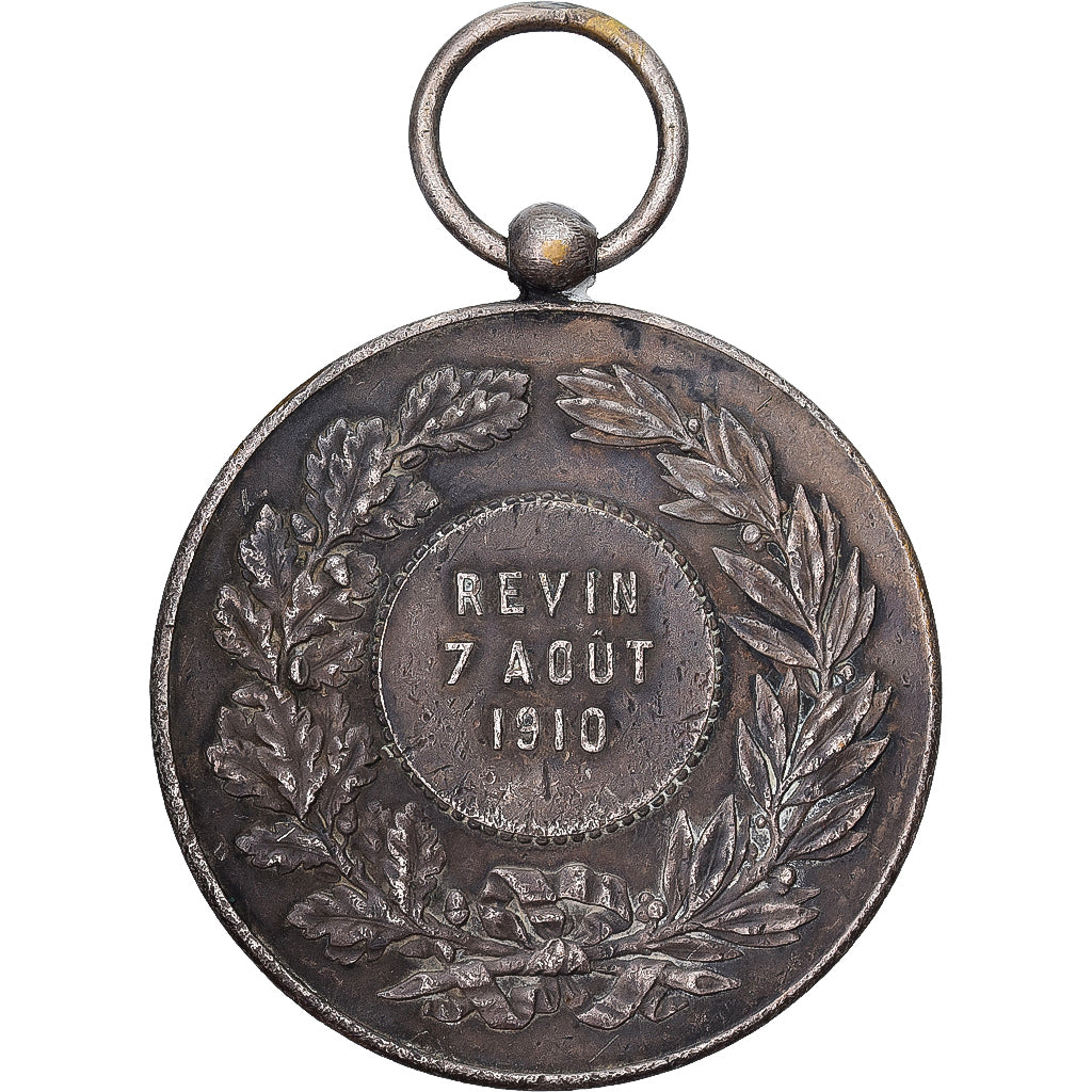 France, Medal, Pêche, Revin, Ardennes, 1910, Desaide, VF(30-35), Silvered