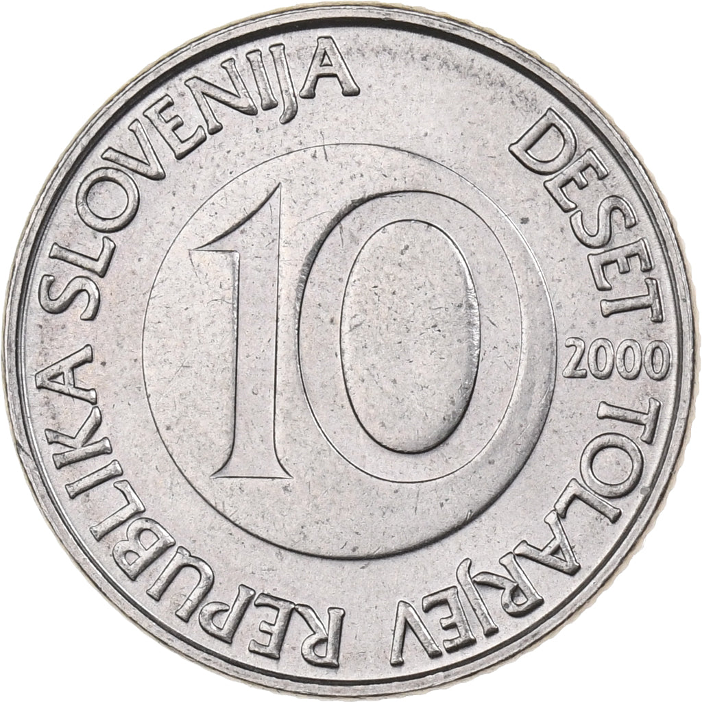 Slovenia, 10 Tolarjev, 2000, Copper-nickel, MS(65-70), KM:41