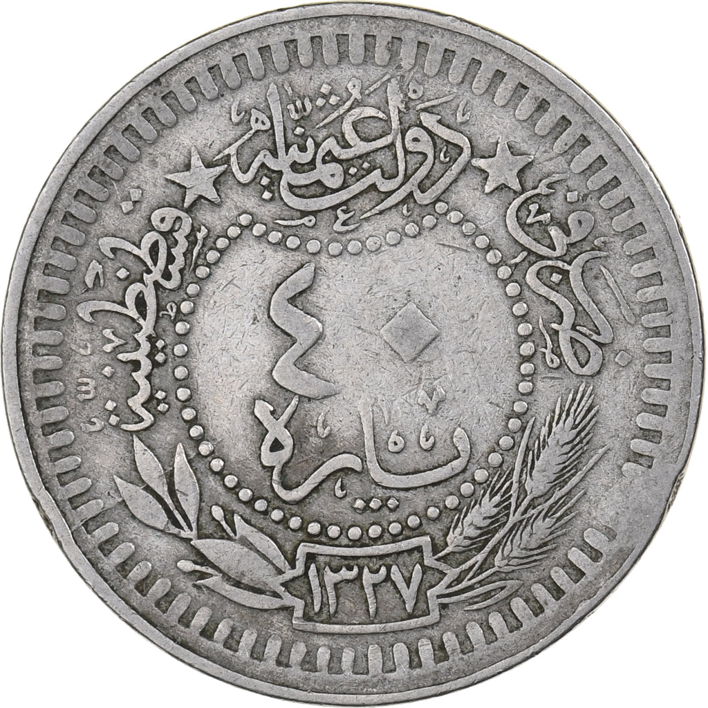 Türkei, Muhammad V, 40 Para, 1916/AH1327, Kupfer-Nickel, S+, KM:779