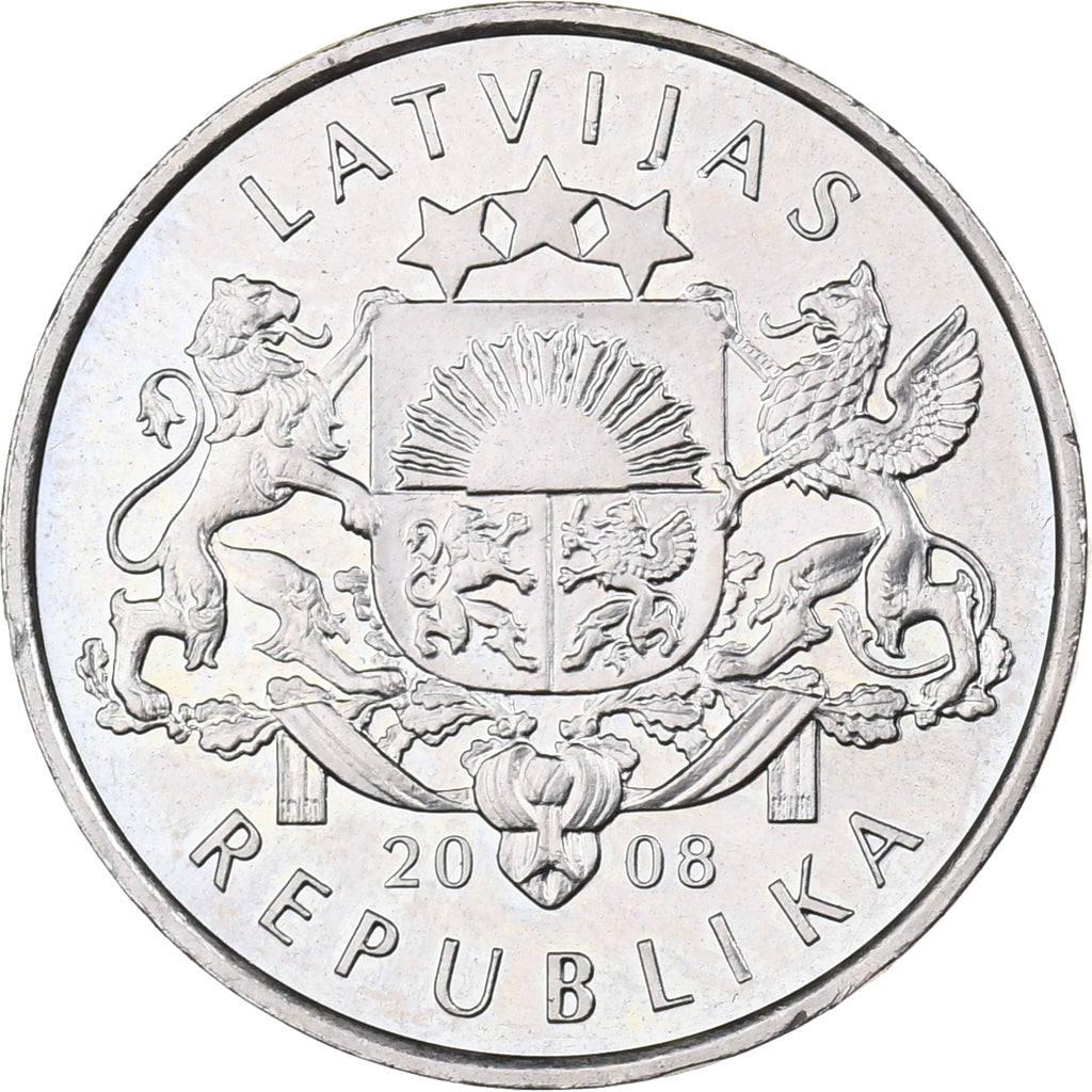 Latvia, Lats, 2008, Copper-nickel, MS(63), KM:92