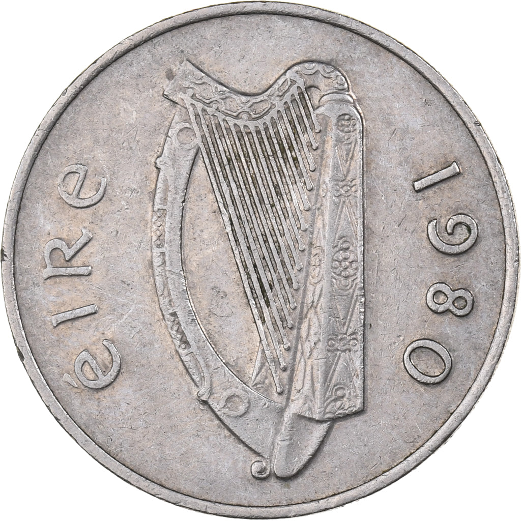 REPUBLIEK IERLAND, 10 Pence, 1980, Cupro-nikkel, ZF, KM:23