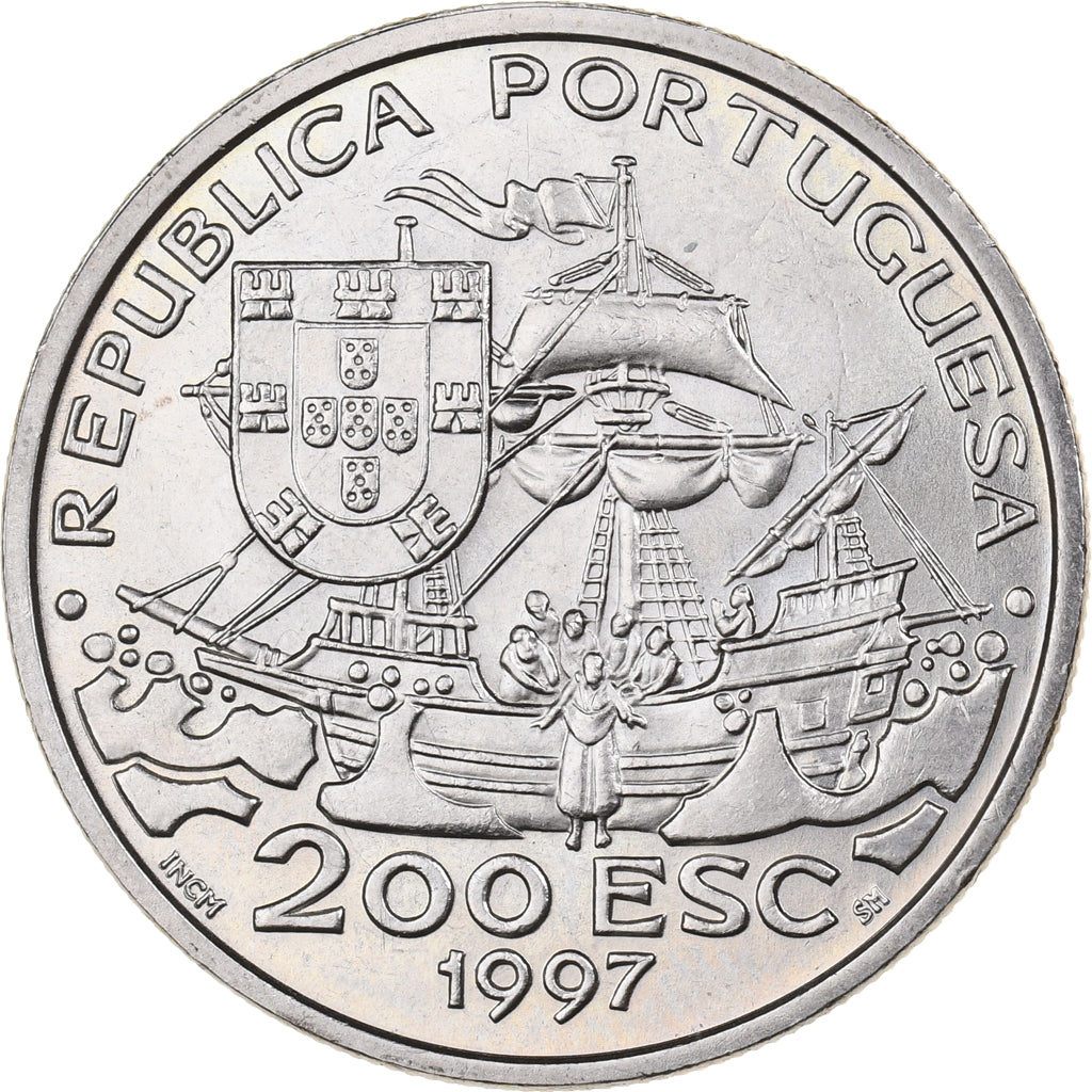 Portugal, 200 Escudos, 1997, Copper-nickel, AU(55-58), KM:697